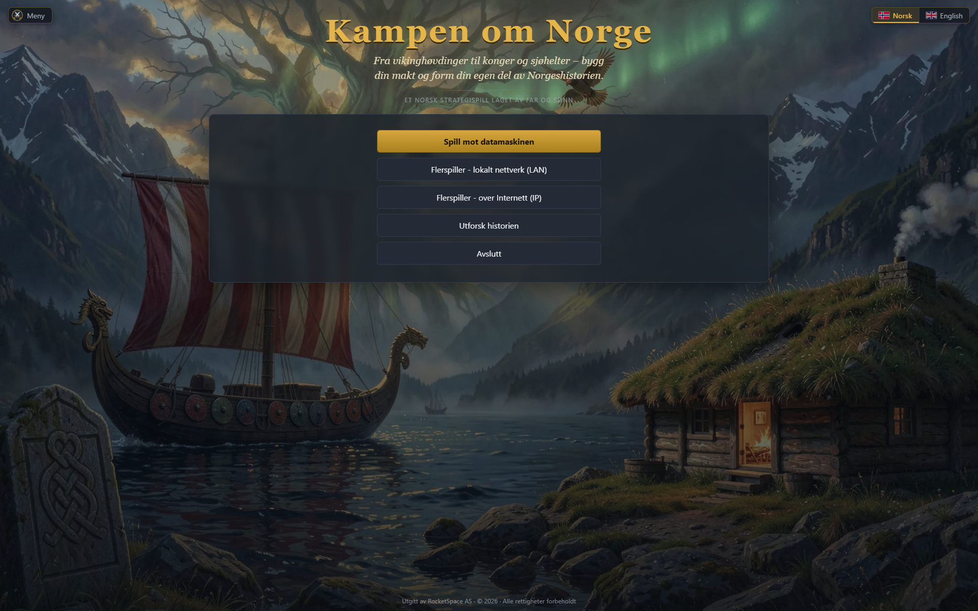 The main game menu